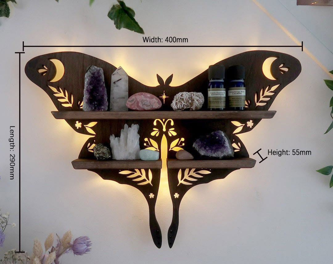 Reikistal Luna Moth Crystal Shelf