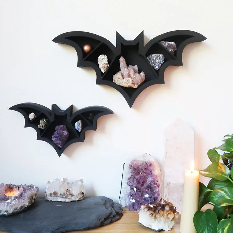 Reikistal Bat Shaped Wooden Crystal Shelf