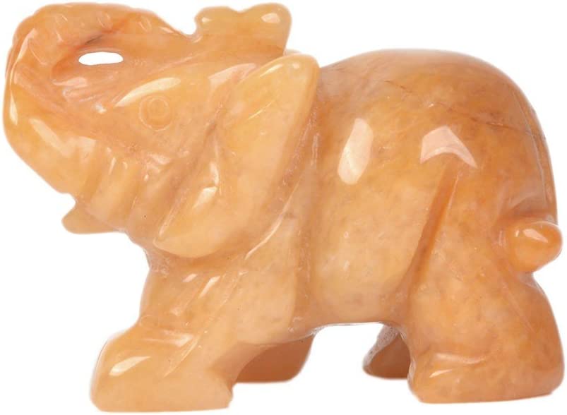 Reikistal Justinstones Carved Natural Black Obsidian Gemstone Elephant Healing Guardian Statue Figurine Crafts 2 inch