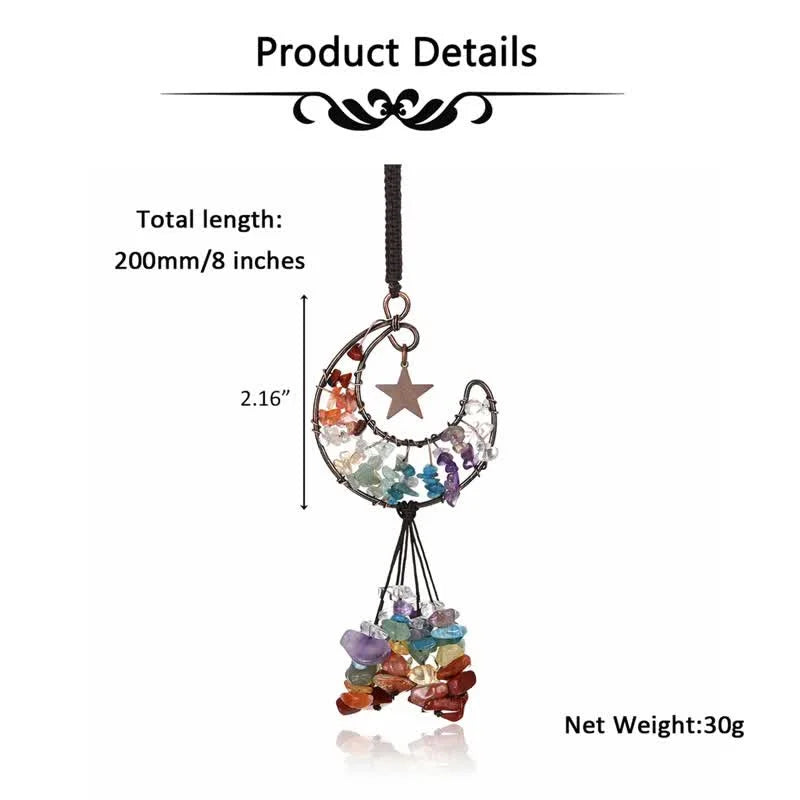Reikistal Moon And Star Chakra Crystal Wind Chime
