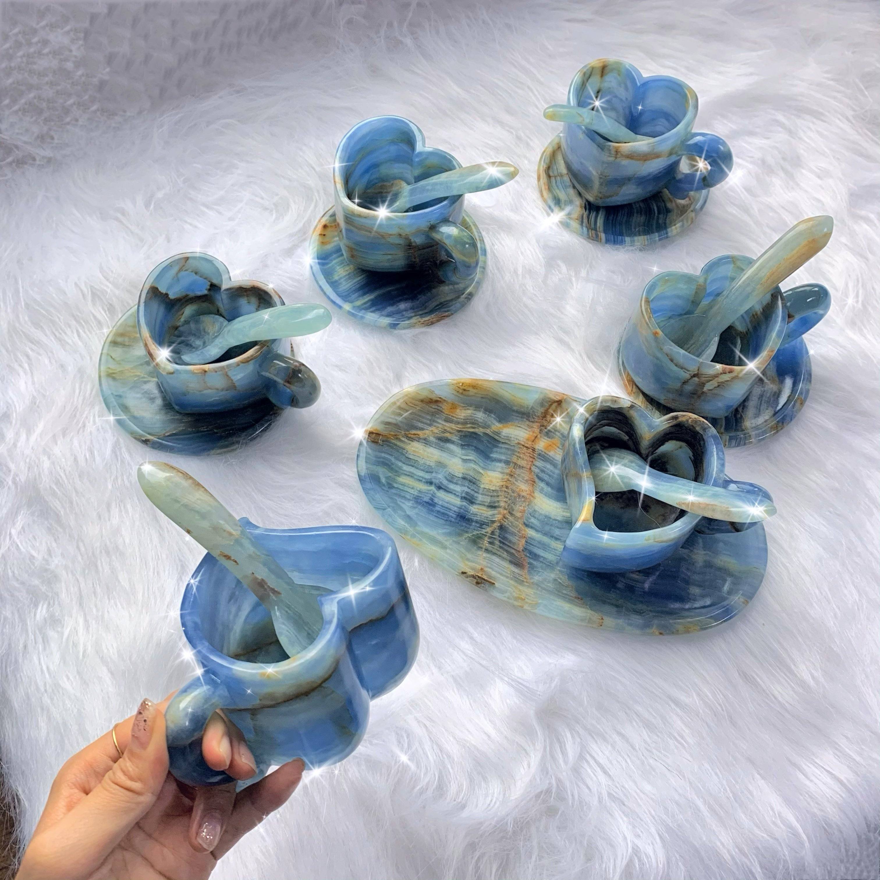 Reikistal Blue Onyx Heart Mug/Cup