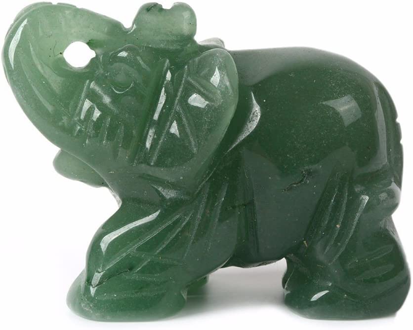 Reikistal Justinstones Carved Natural Black Obsidian Gemstone Elephant Healing Guardian Statue Figurine Crafts 2 inch