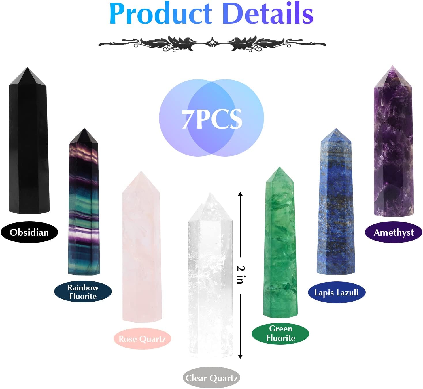 Reikistal Healing Crystal Wands