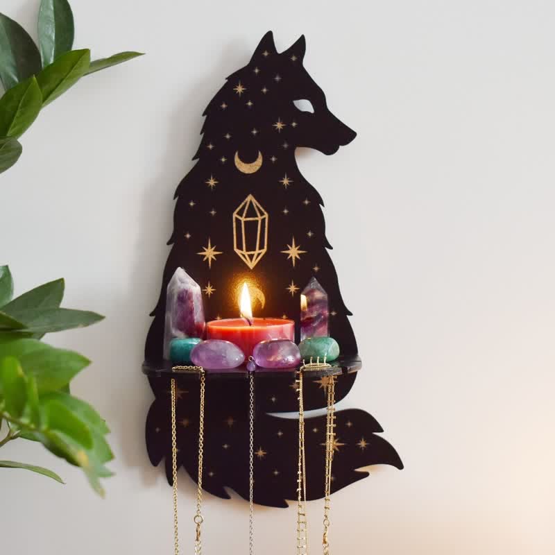 Reikistal Celestial Wolf Altar Crystal Shelf