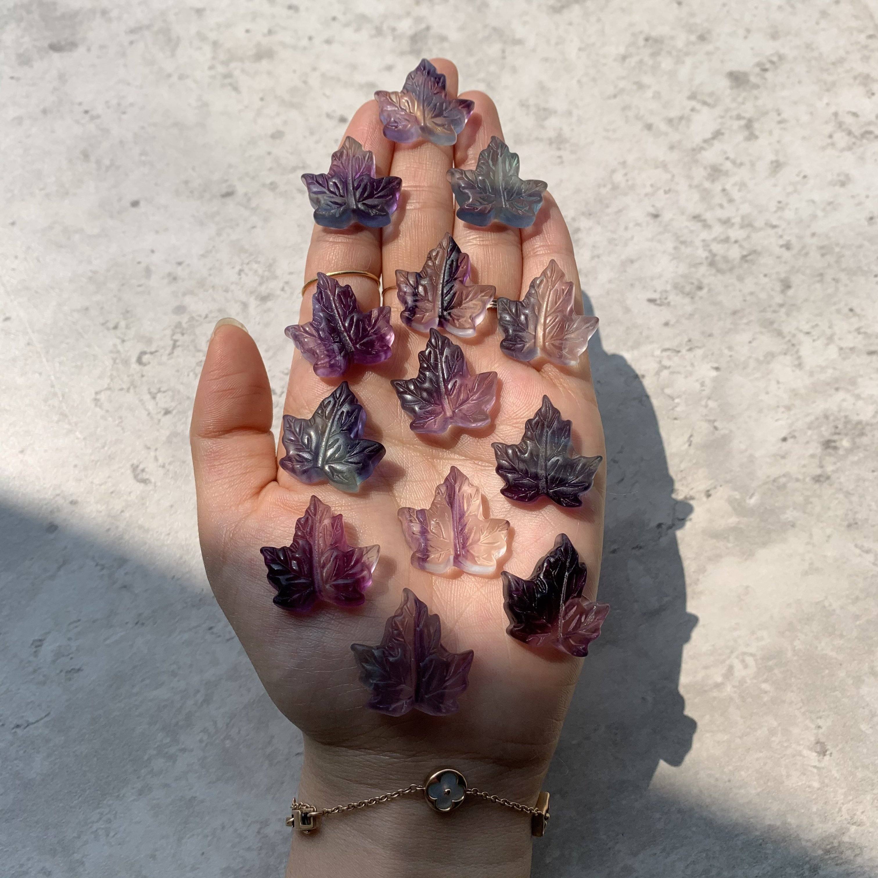 Reikistal Rainbow Fluorite Leaf