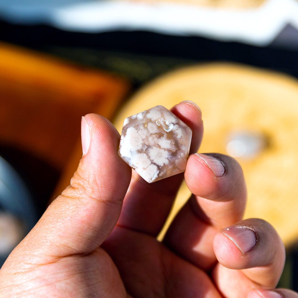 Reikistal Flower Agate Hexagon