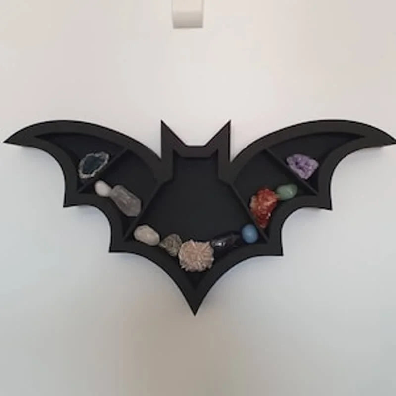 Reikistal Bat Shaped Wooden Crystal Shelf