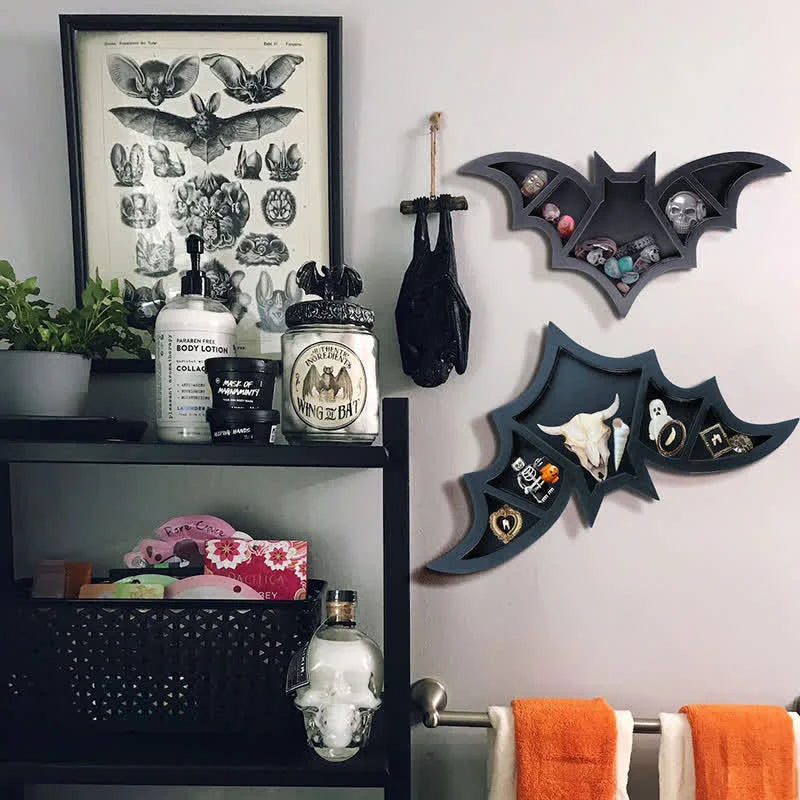 Reikistal Bat Shaped Wooden Crystal Shelf