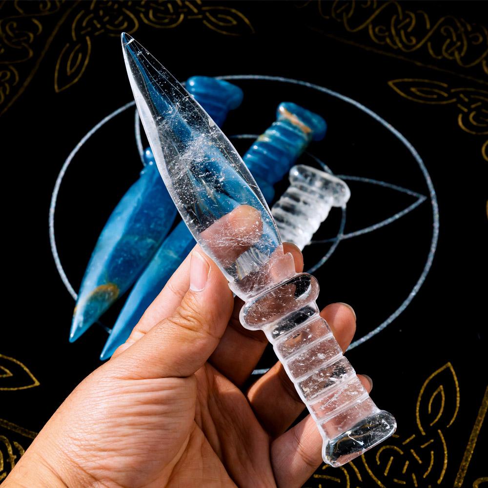Reikistal Clear Quartz & Blue Onyx Dagger/Knife