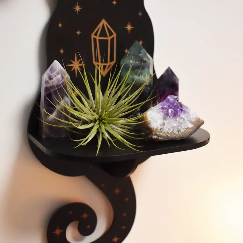 Reikistal Celestial Cat Altar Crystal Shelf