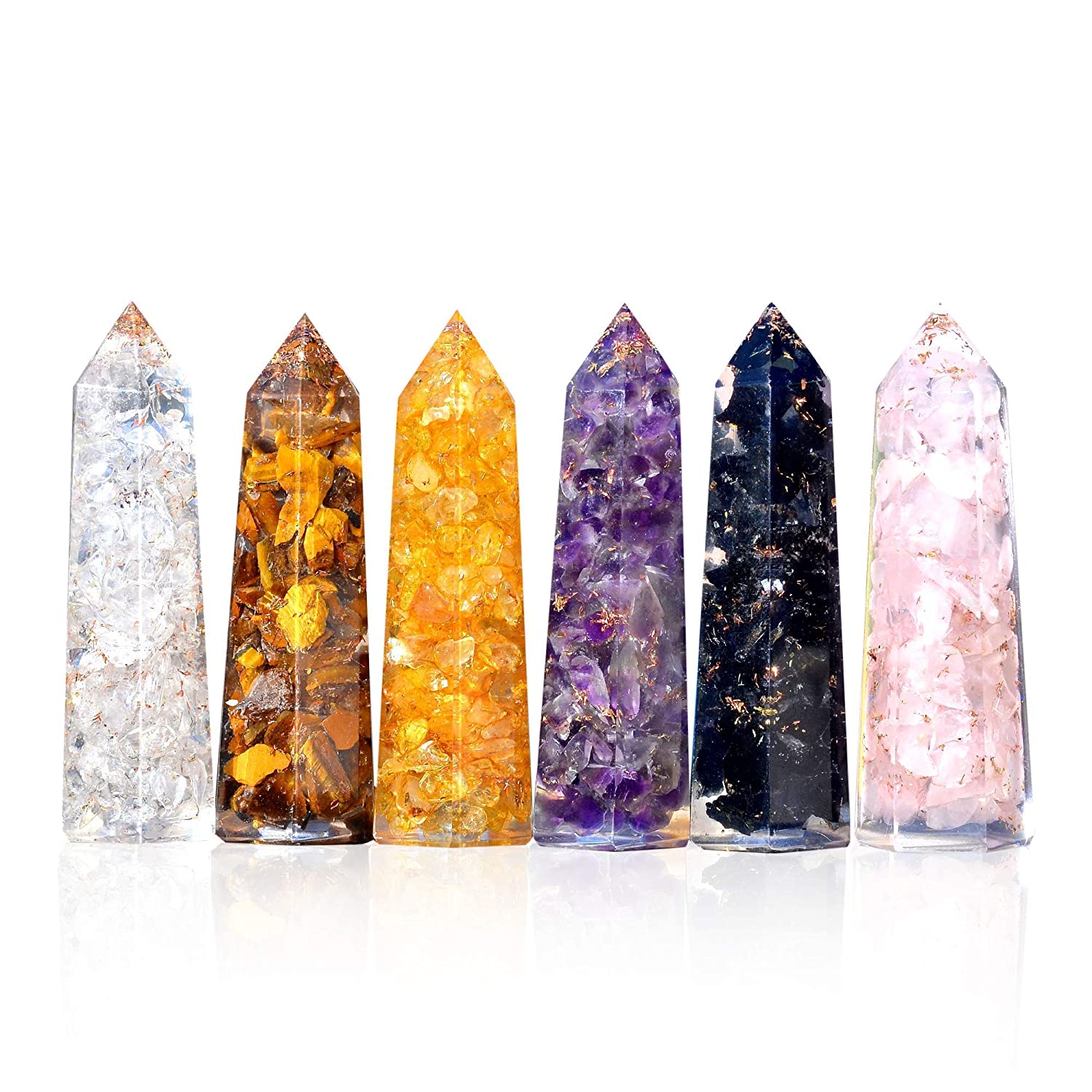 Reikistal Healing Crystal Wand Set of 6 - Point