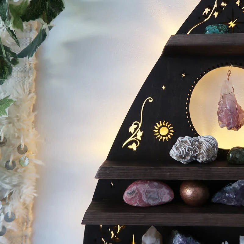 Reikistal Inverted Moon Heart Crystal Shelf