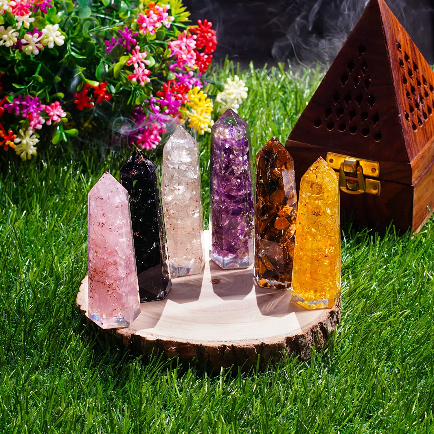 Reikistal Healing Crystal Wand Set of 6 - Point