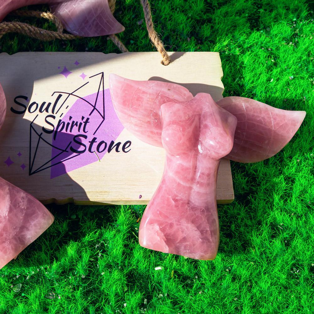 Reikistal Rose Quartz Angel With Wing