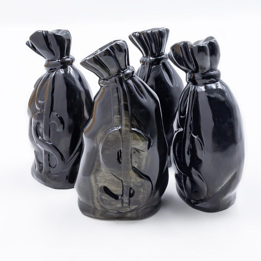 Reikistal Golden Sheen Obsidian Money Bag