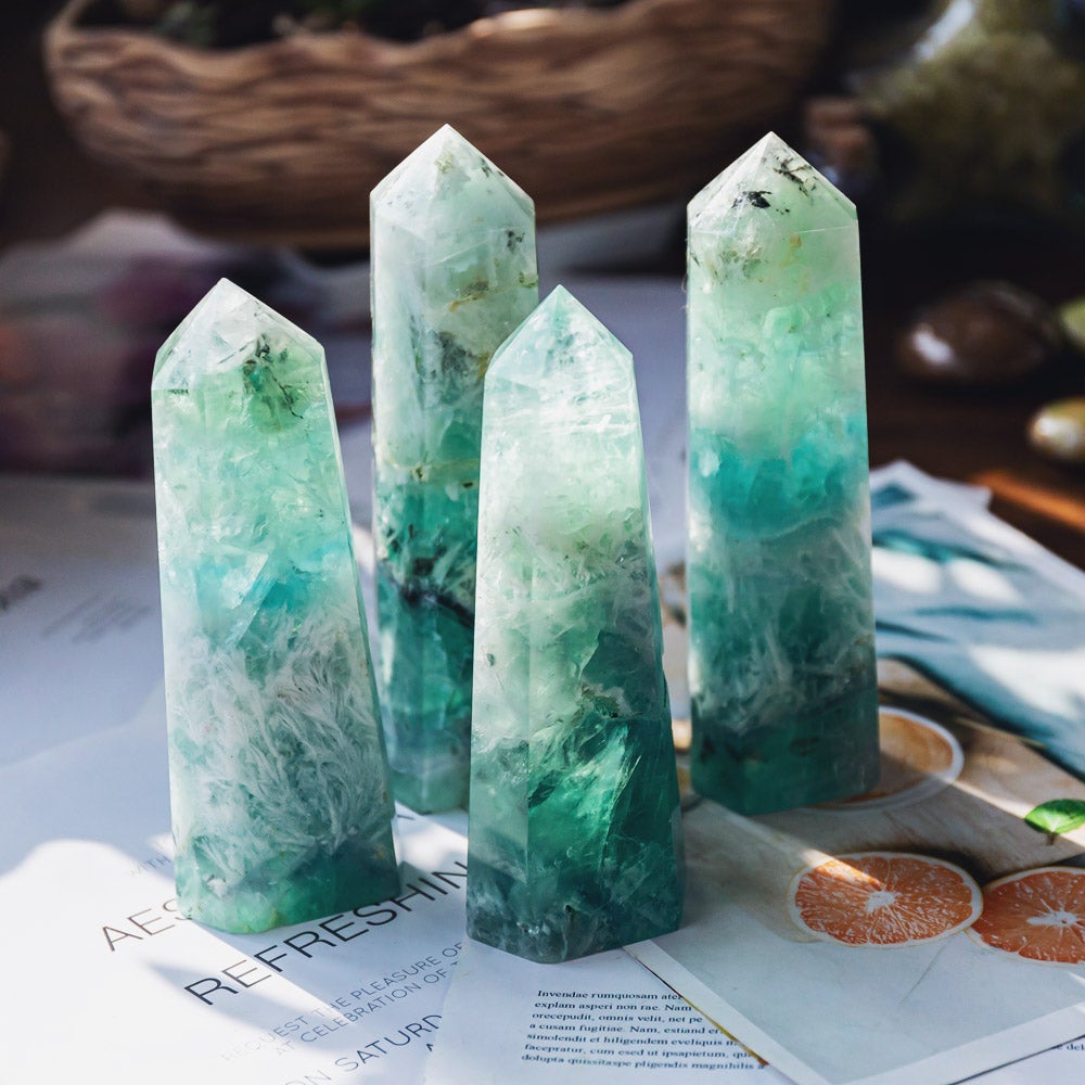 Reikistal Snowflake Fluorite Point