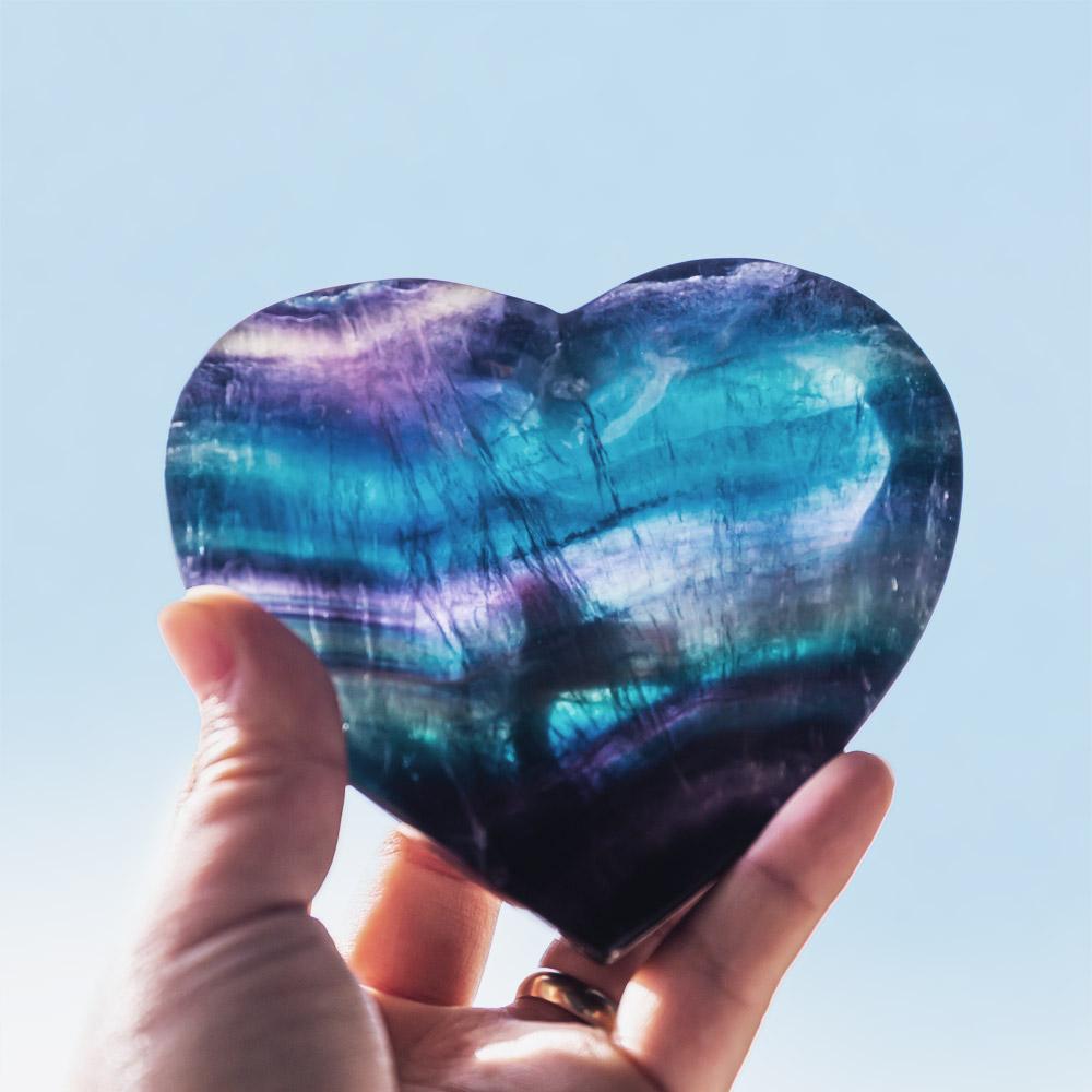 Reikistal Rainbow Fluorite Heart Bowl