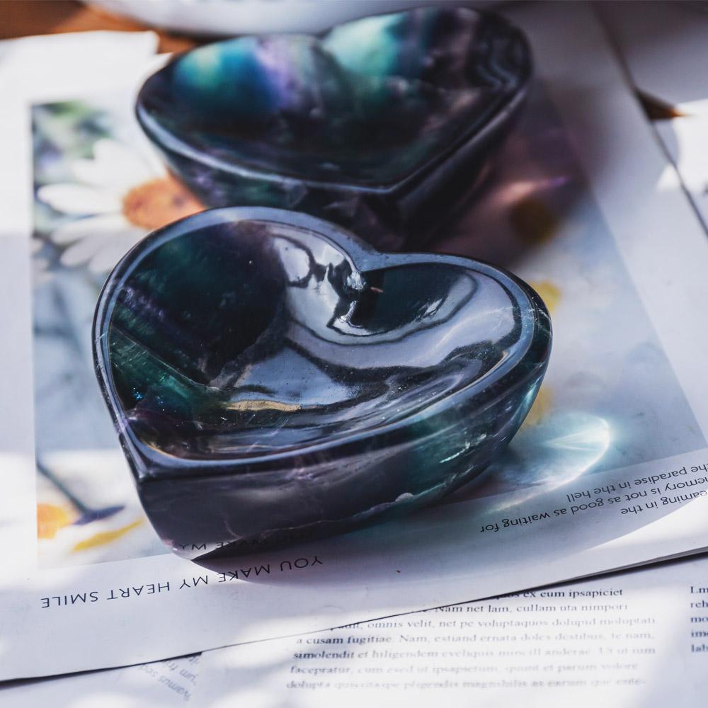 Reikistal Rainbow Fluorite Heart Bowl