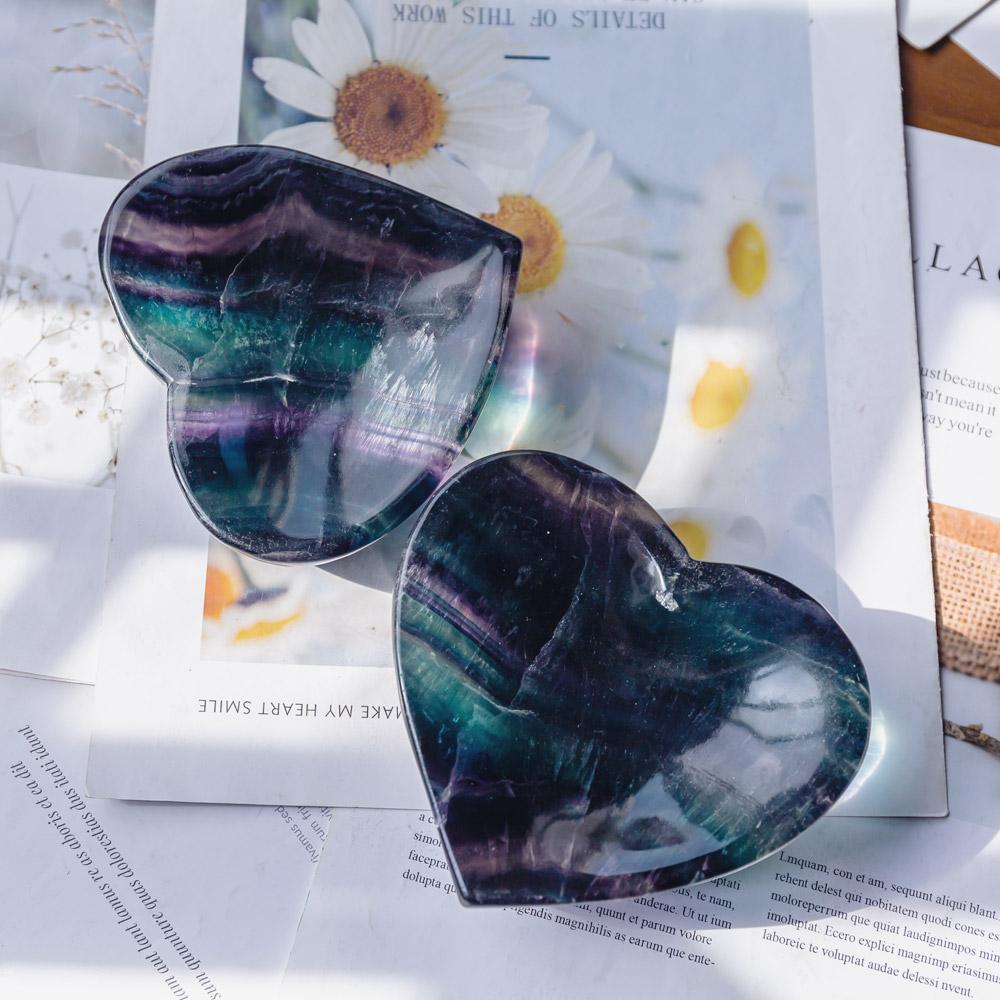 Reikistal Rainbow Fluorite Heart Bowl