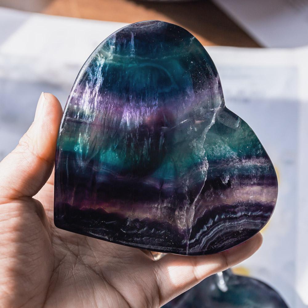 Reikistal Rainbow Fluorite Heart Bowl