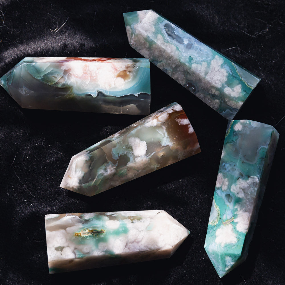 Reikistal Green Flower Agate Point