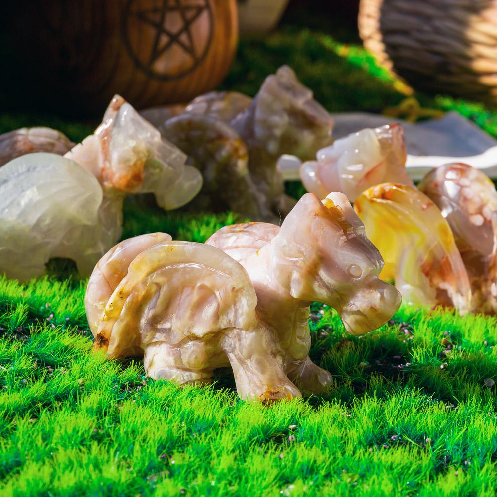 Reikistal Flower Agate Flying Dragon