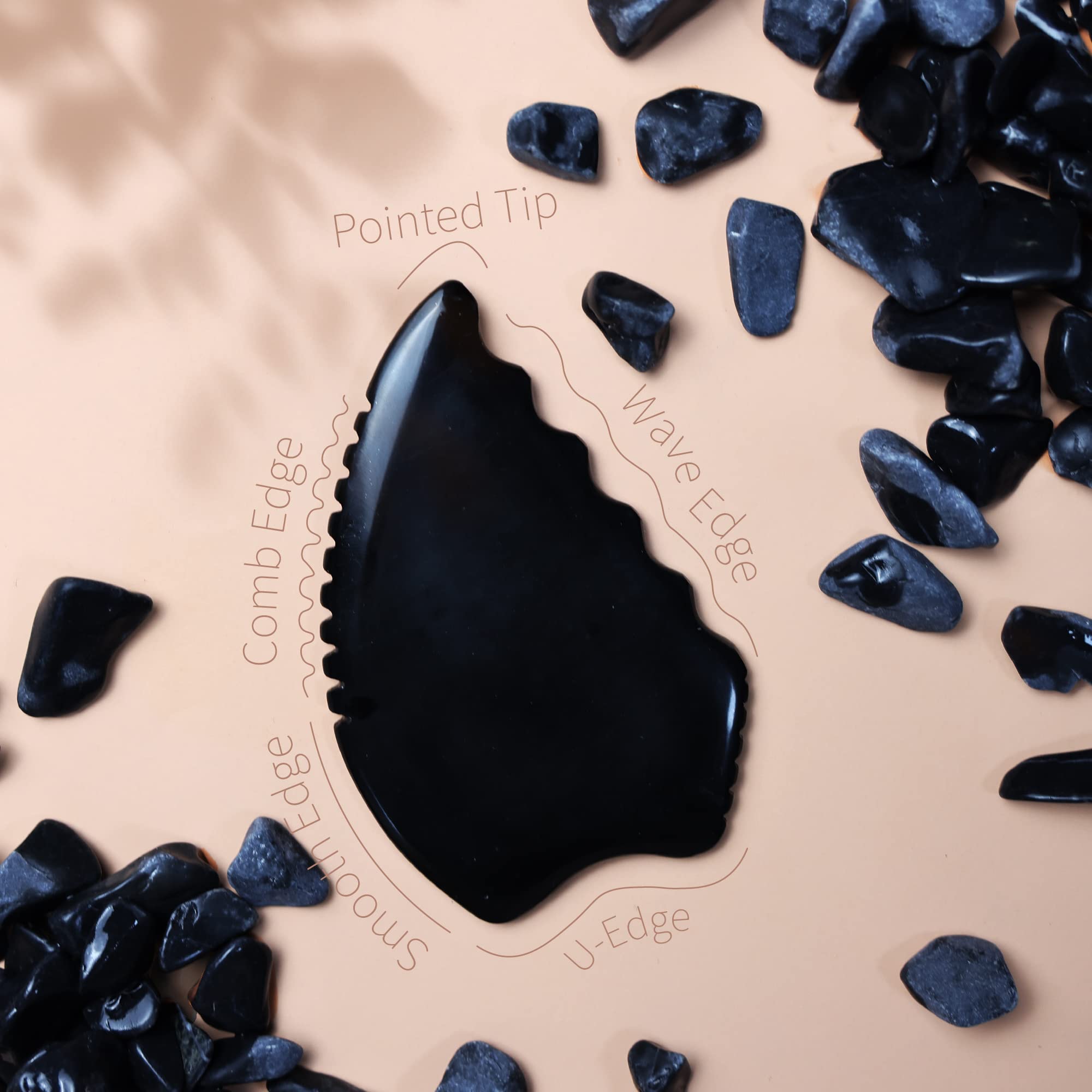 Reikistal obsidian-Gua Sha Face Massager