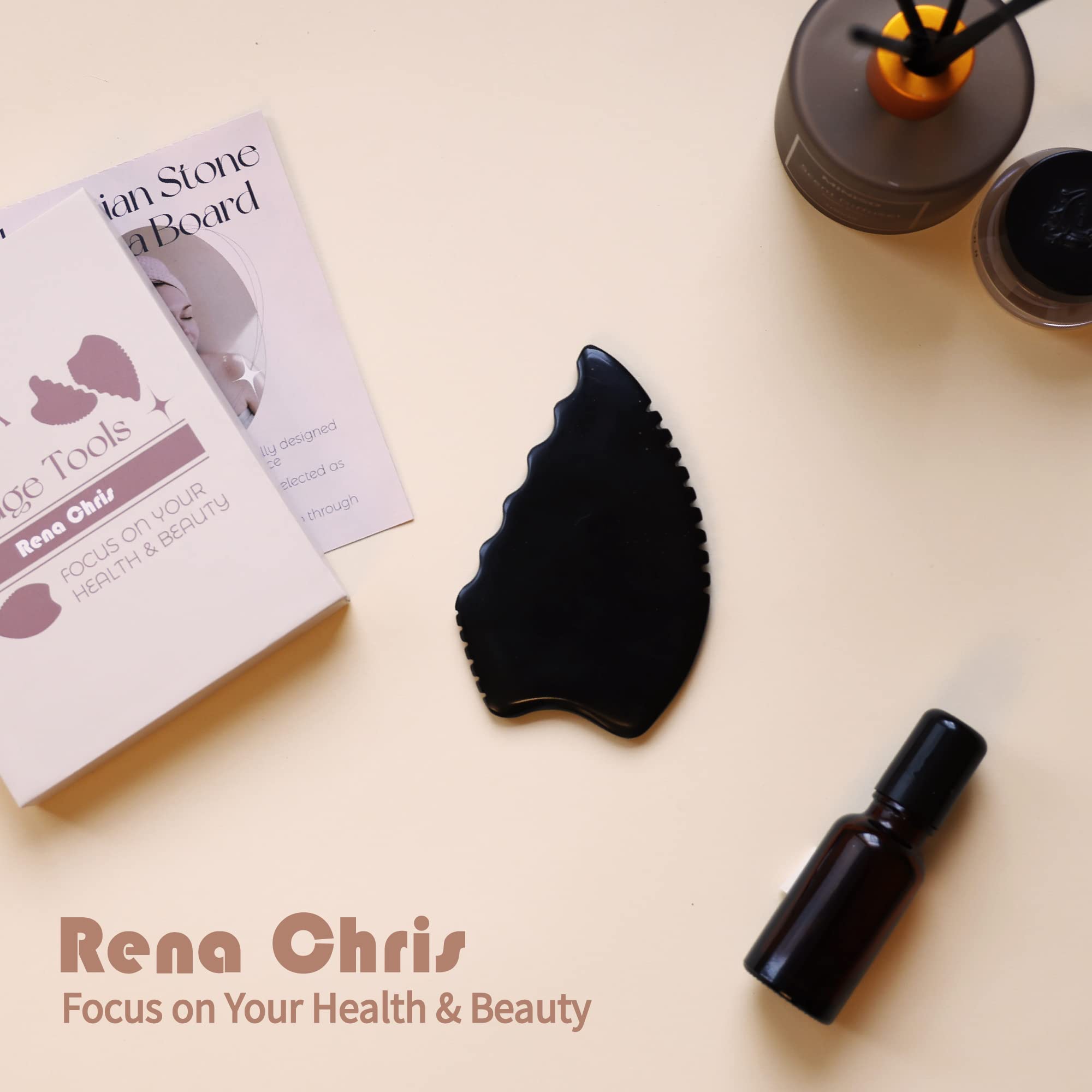 Reikistal obsidian-Gua Sha Face Massager