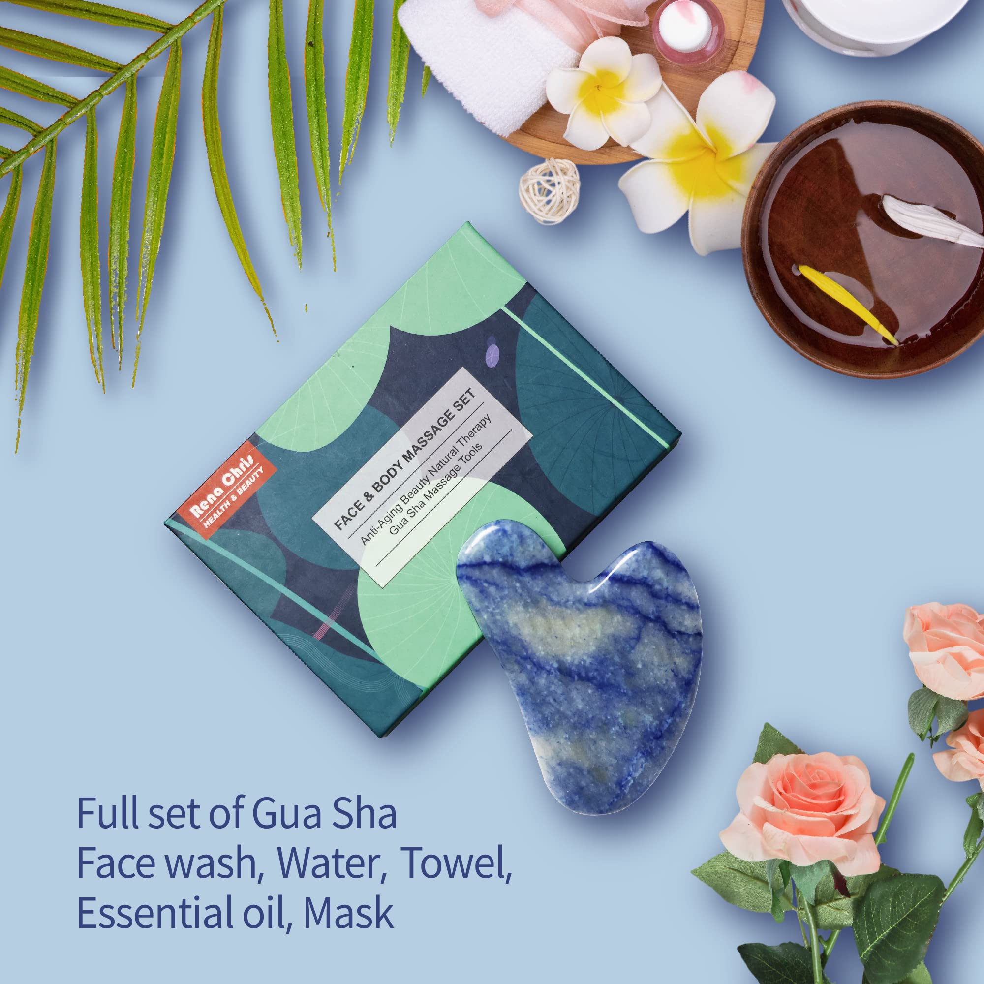 Reikistal Blue Aventurinee-Gua Sha Face Massager