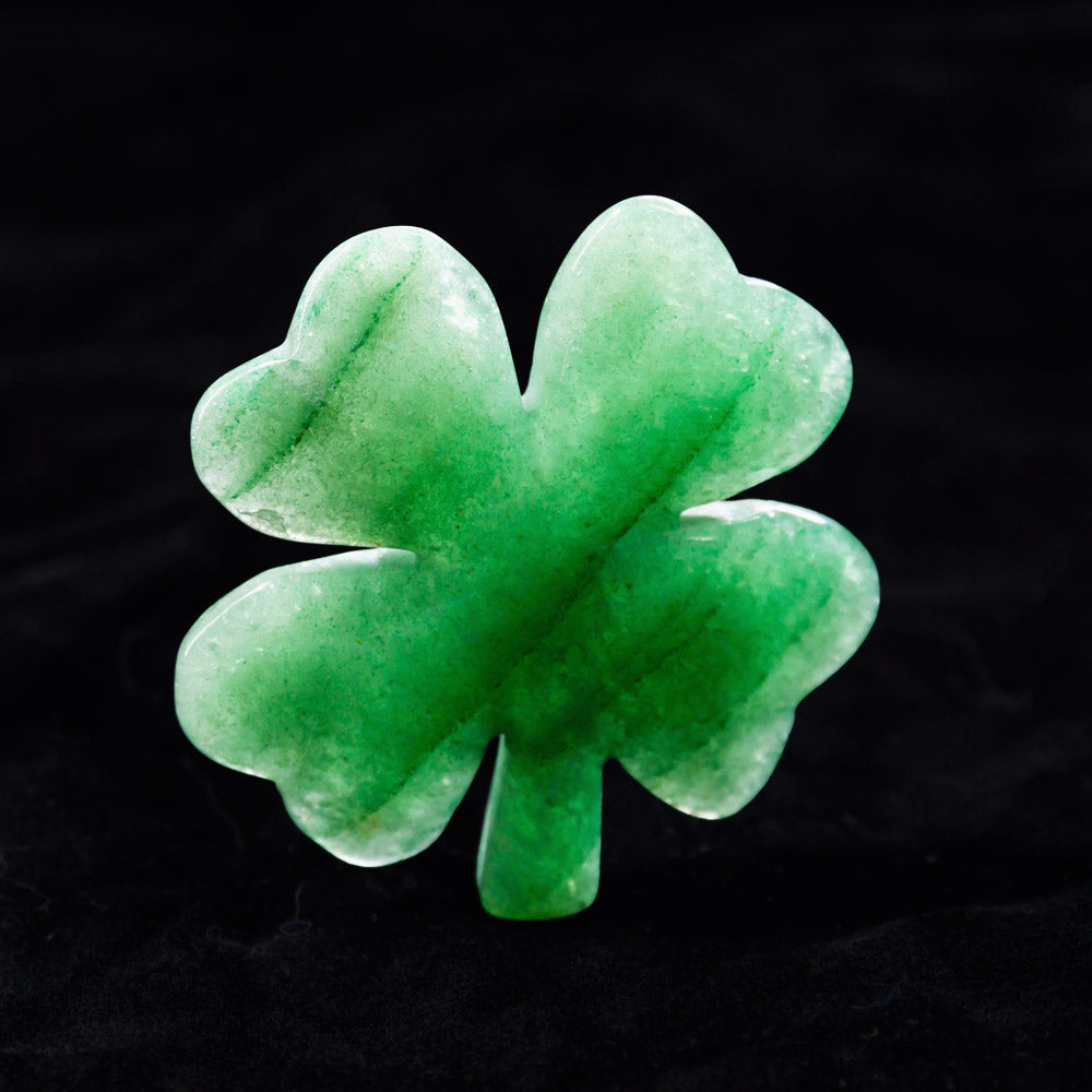 Reikistal Green Strawberry Quartz Four Leaf Clover