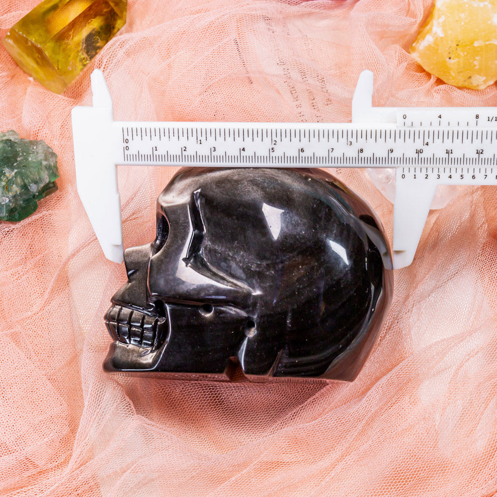 Reikistal Silver Sheen Obsidian Skull