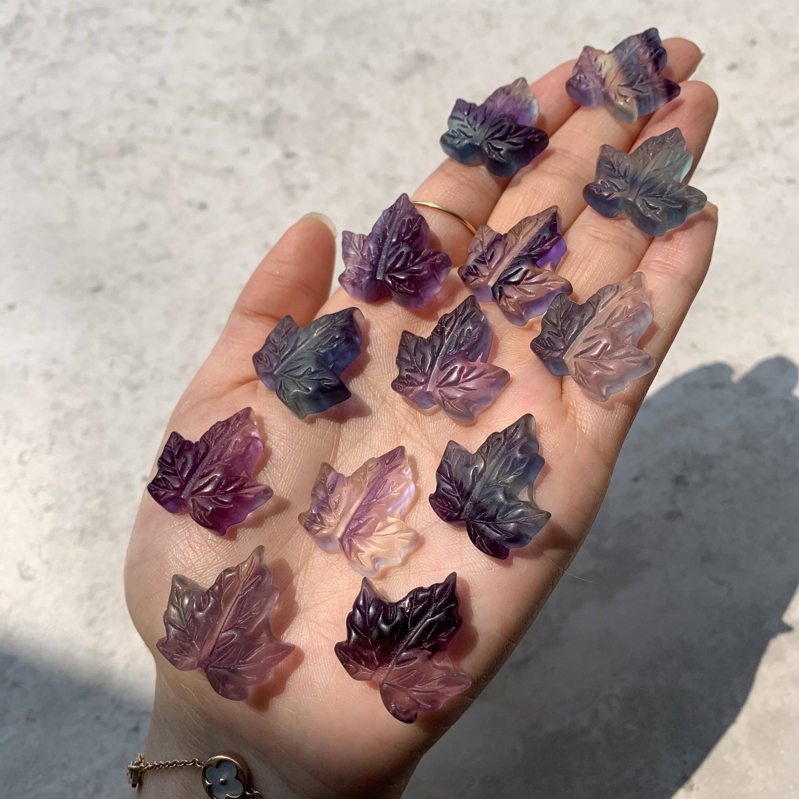 Reikistal Rainbow Fluorite Leaf
