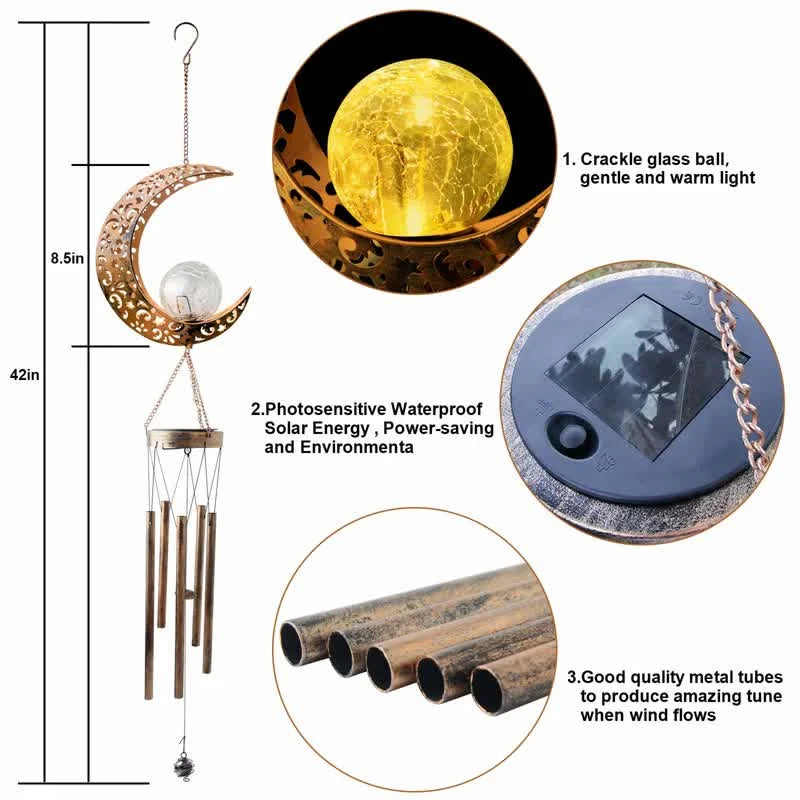 Reikistal Solar Moon or Sun Wind Chime Ornaments