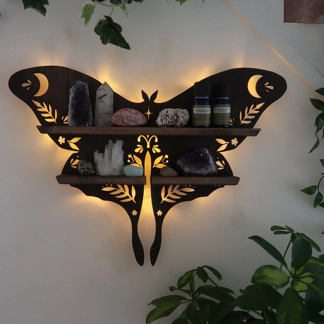 Reikistal Luna Moth Crystal Shelf