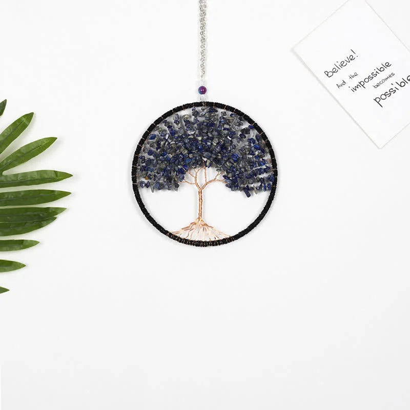 Reikistal Tree of Life Crystal Suncatcher Dream Catcher