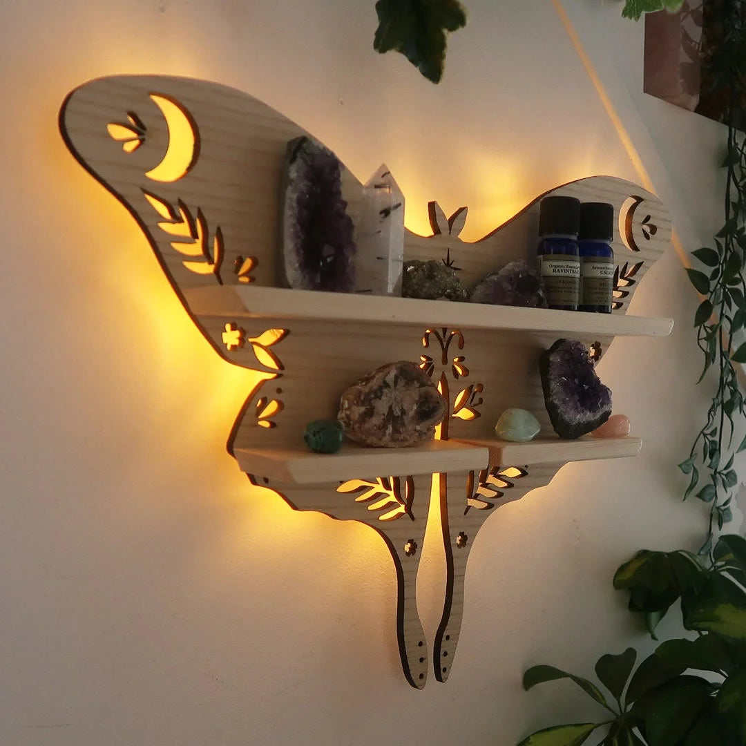 Reikistal Luna Moth Crystal Shelf