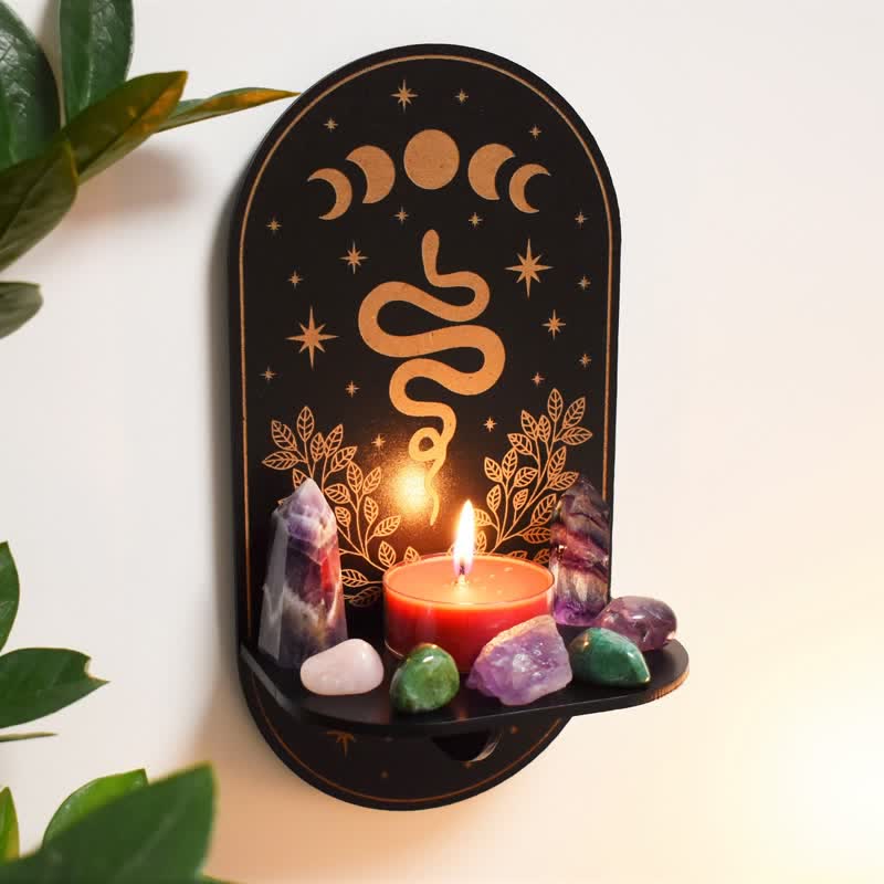 Reikistal Snake Moon Phase Altar Crystal Shelf