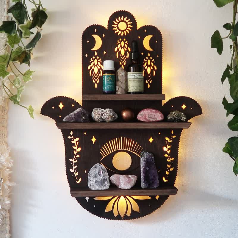 Reikistal Hamsa Hand Protection Crystal Shelf