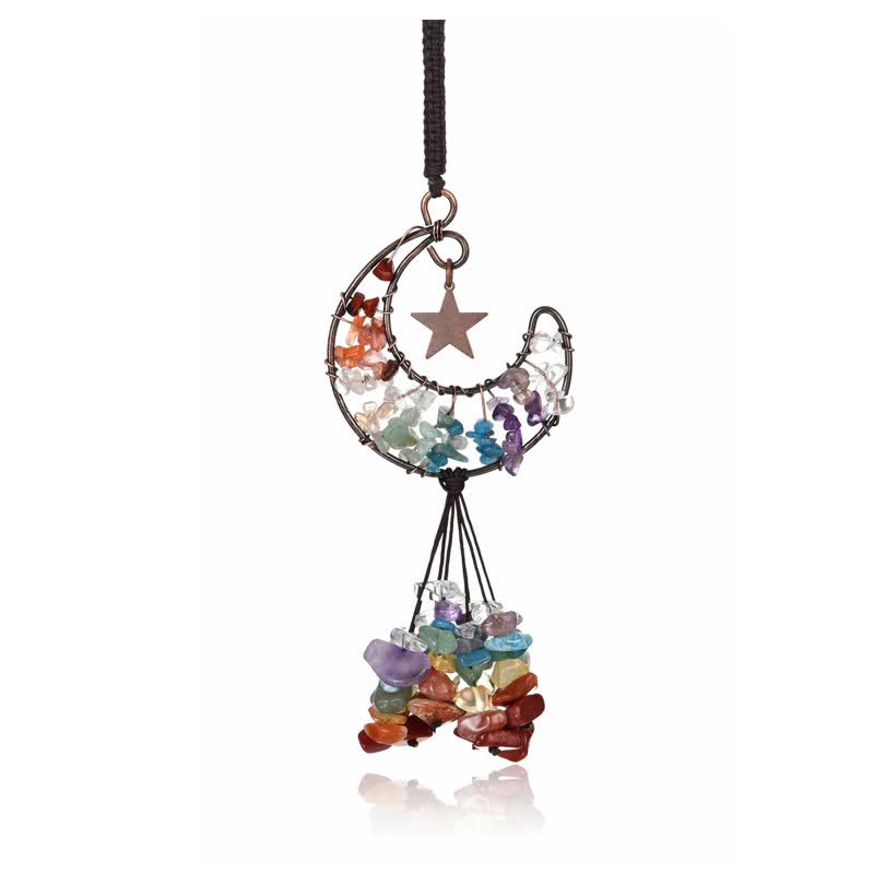 Reikistal Moon And Star Chakra Crystal Wind Chime