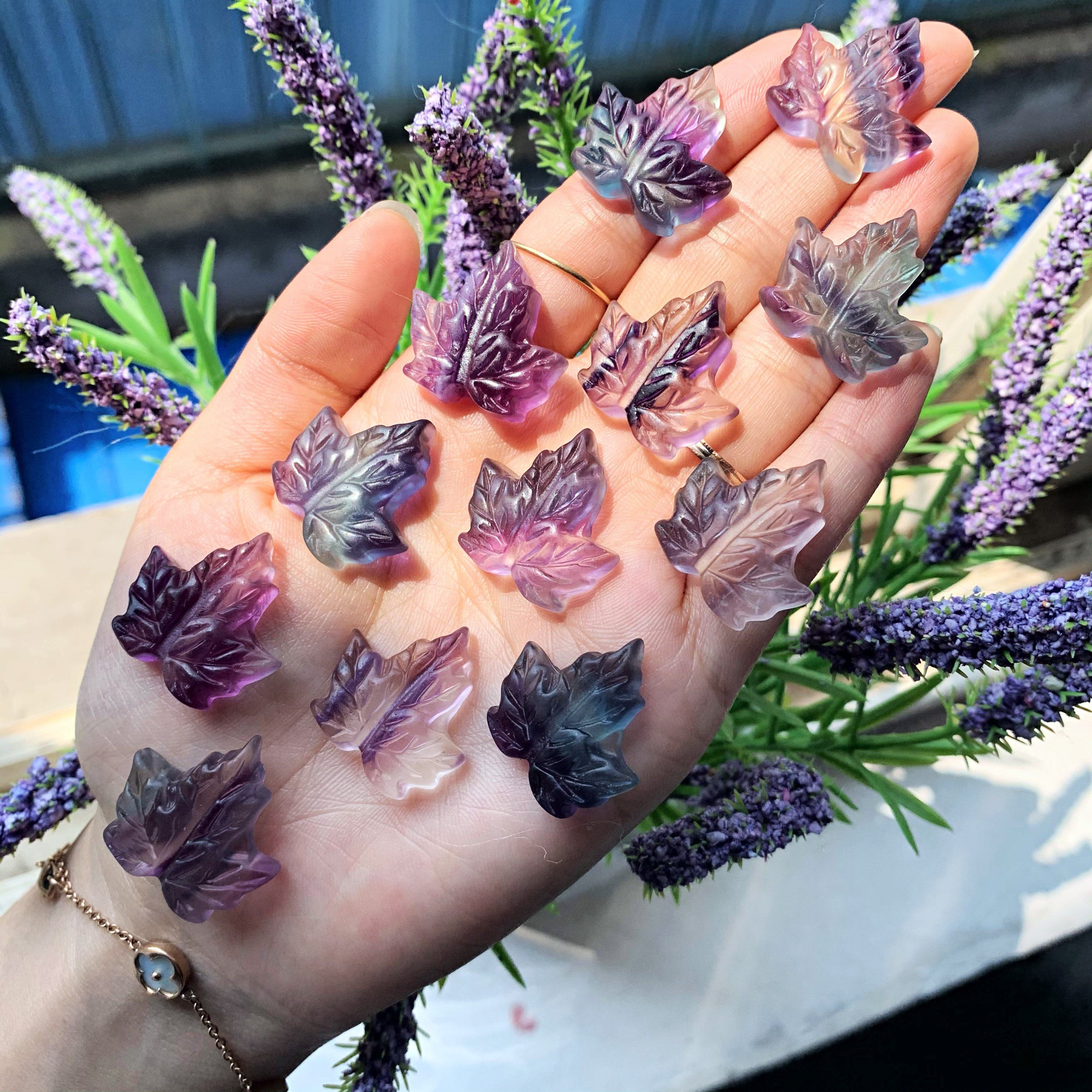 Reikistal Rainbow Fluorite Leaf