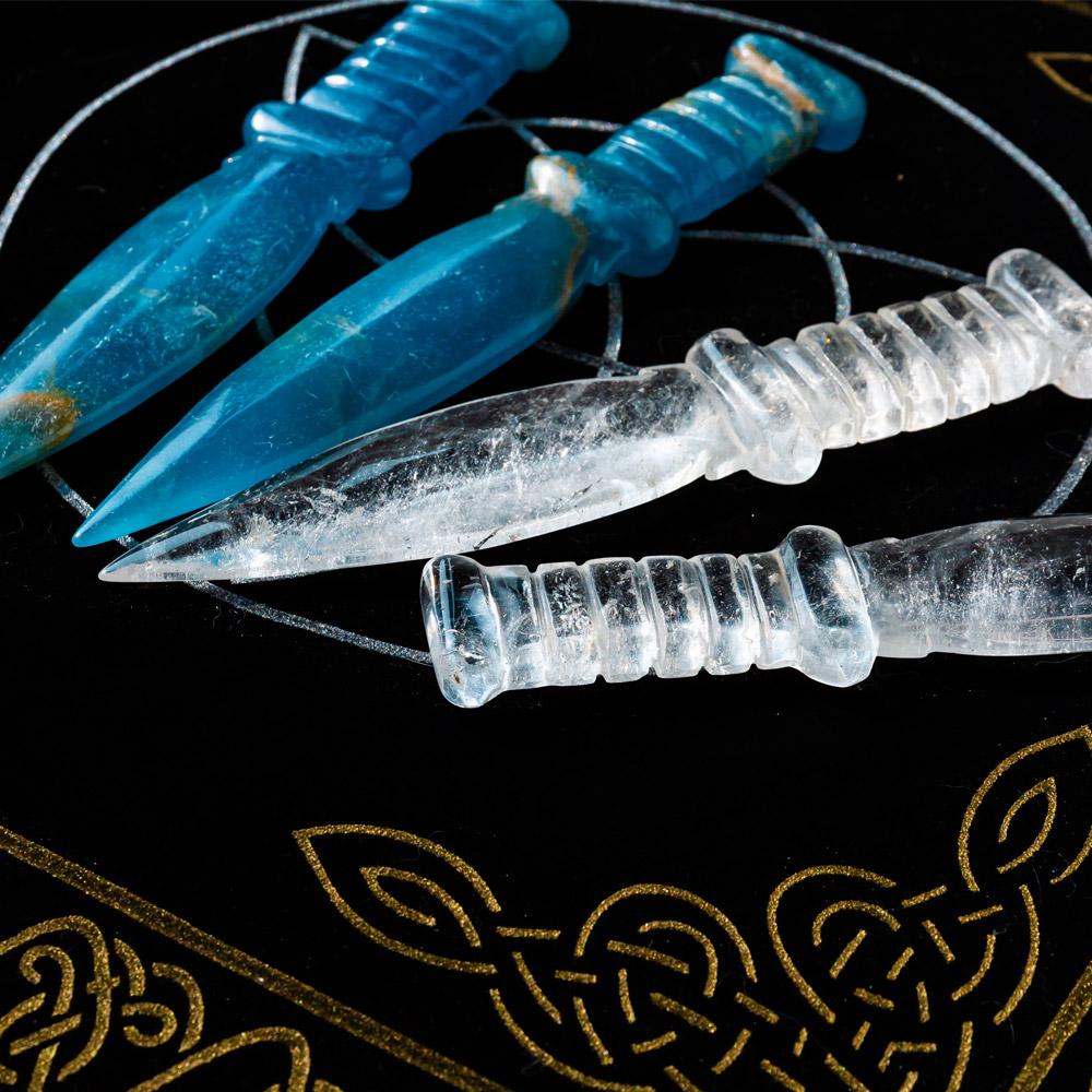 Reikistal Clear Quartz & Blue Onyx Dagger/Knife