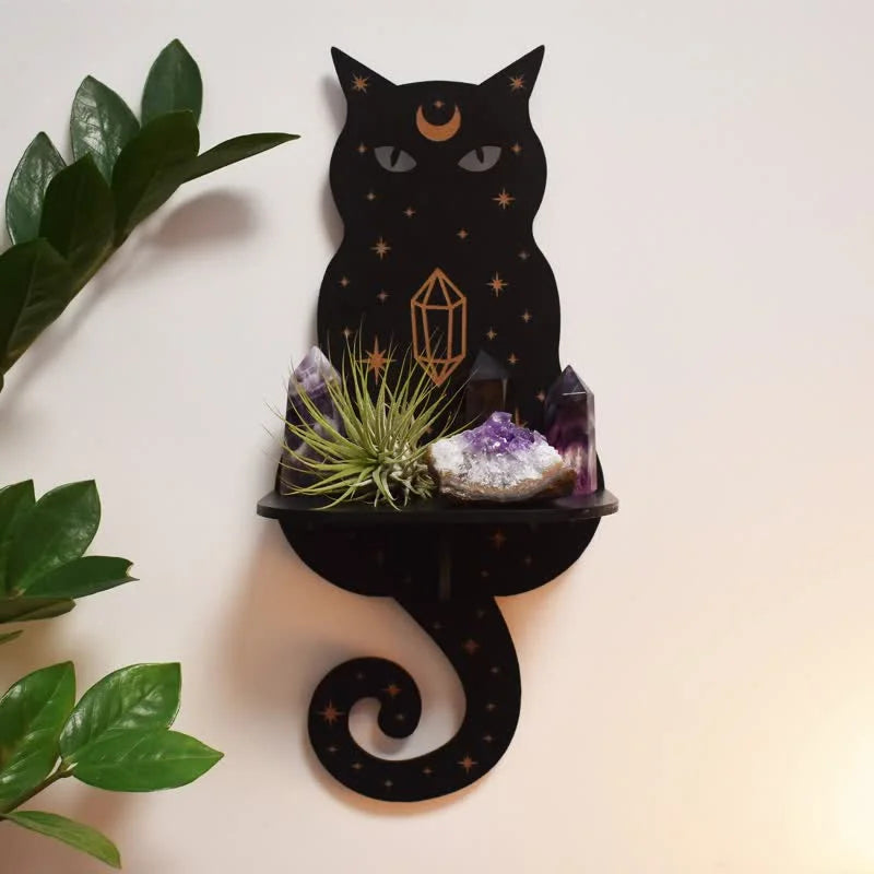 Reikistal Celestial Cat Altar Crystal Shelf