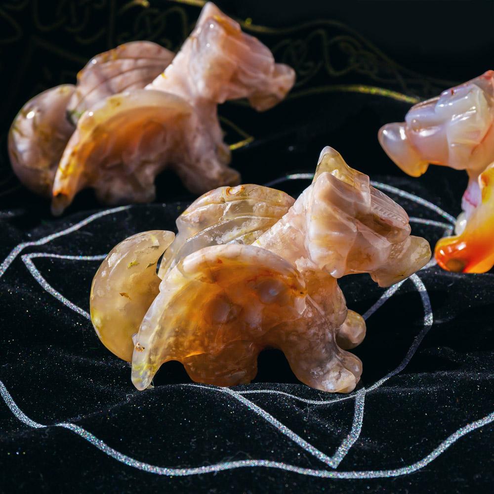 Reikistal Flower Agate Flying Dragon