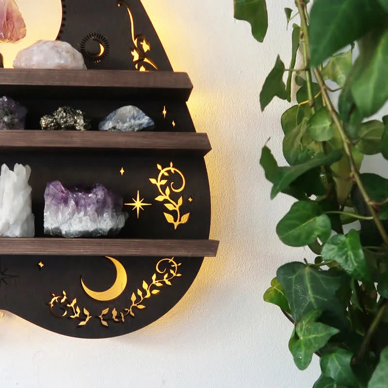 Reikistal Inverted Moon Heart Crystal Shelf