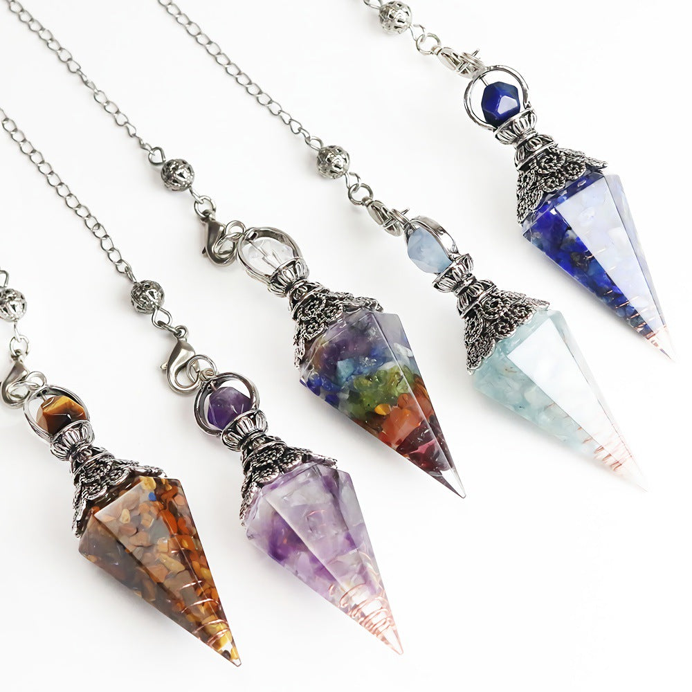 Reikistal Crystal Chips Pendulum Pendant