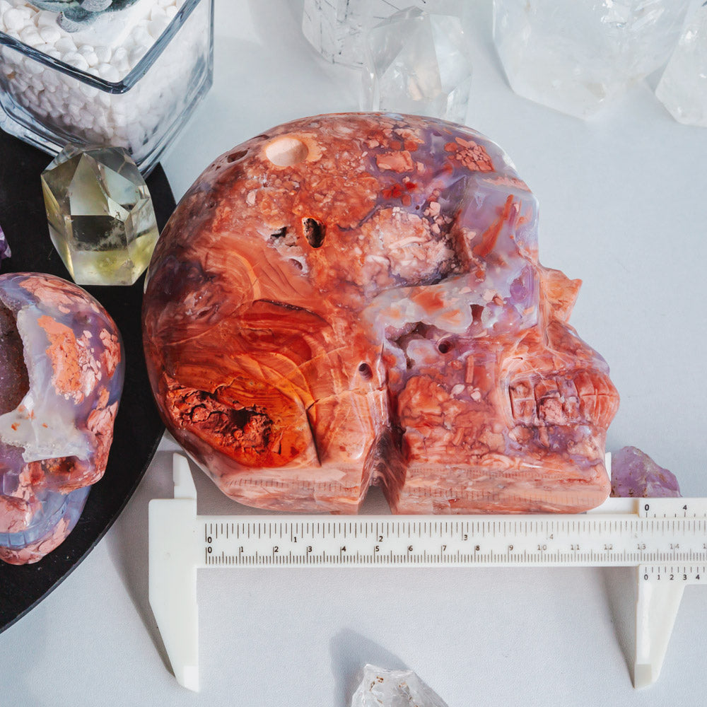 Reikistal Pink Agate Skull