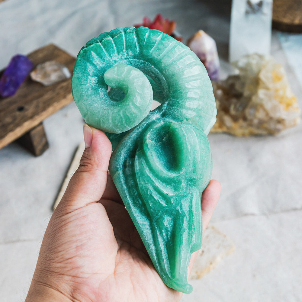 Reikistal Green Aventurine Sheep Head