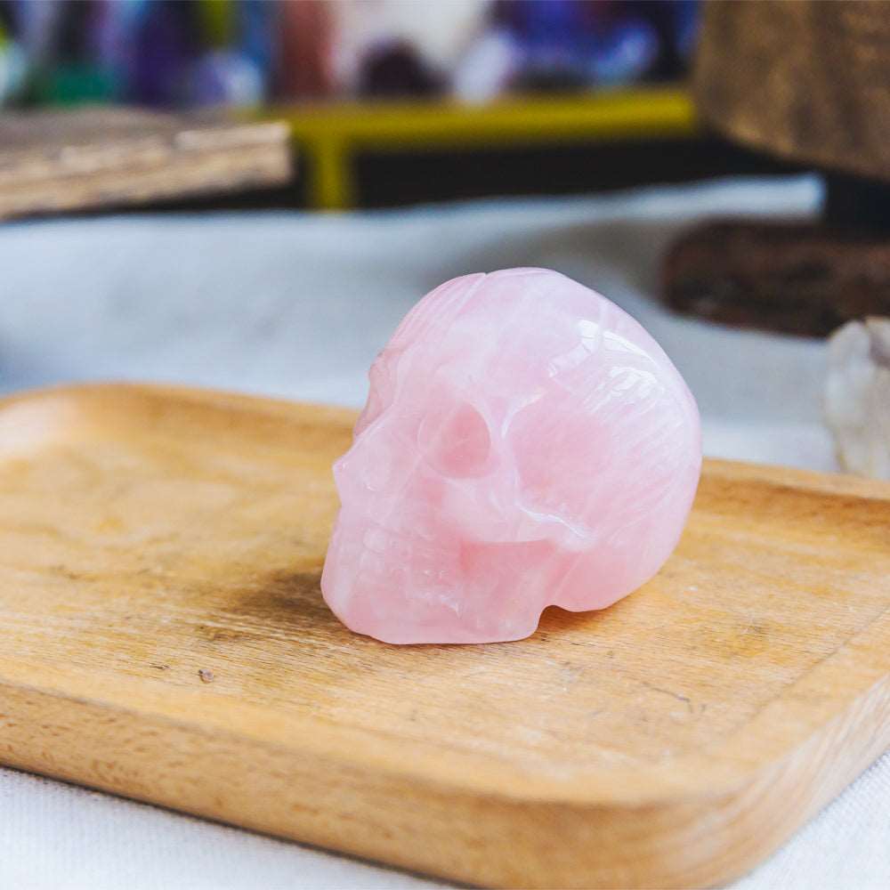 Reikistal 2'' Rose Quartz Muscle Skull