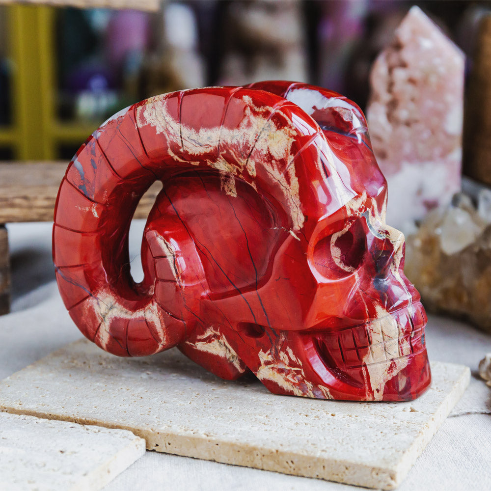Reikistal Red Jasper Sheep Skull