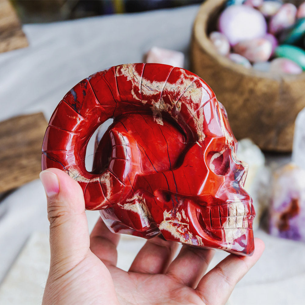 Reikistal Red Jasper Sheep Skull